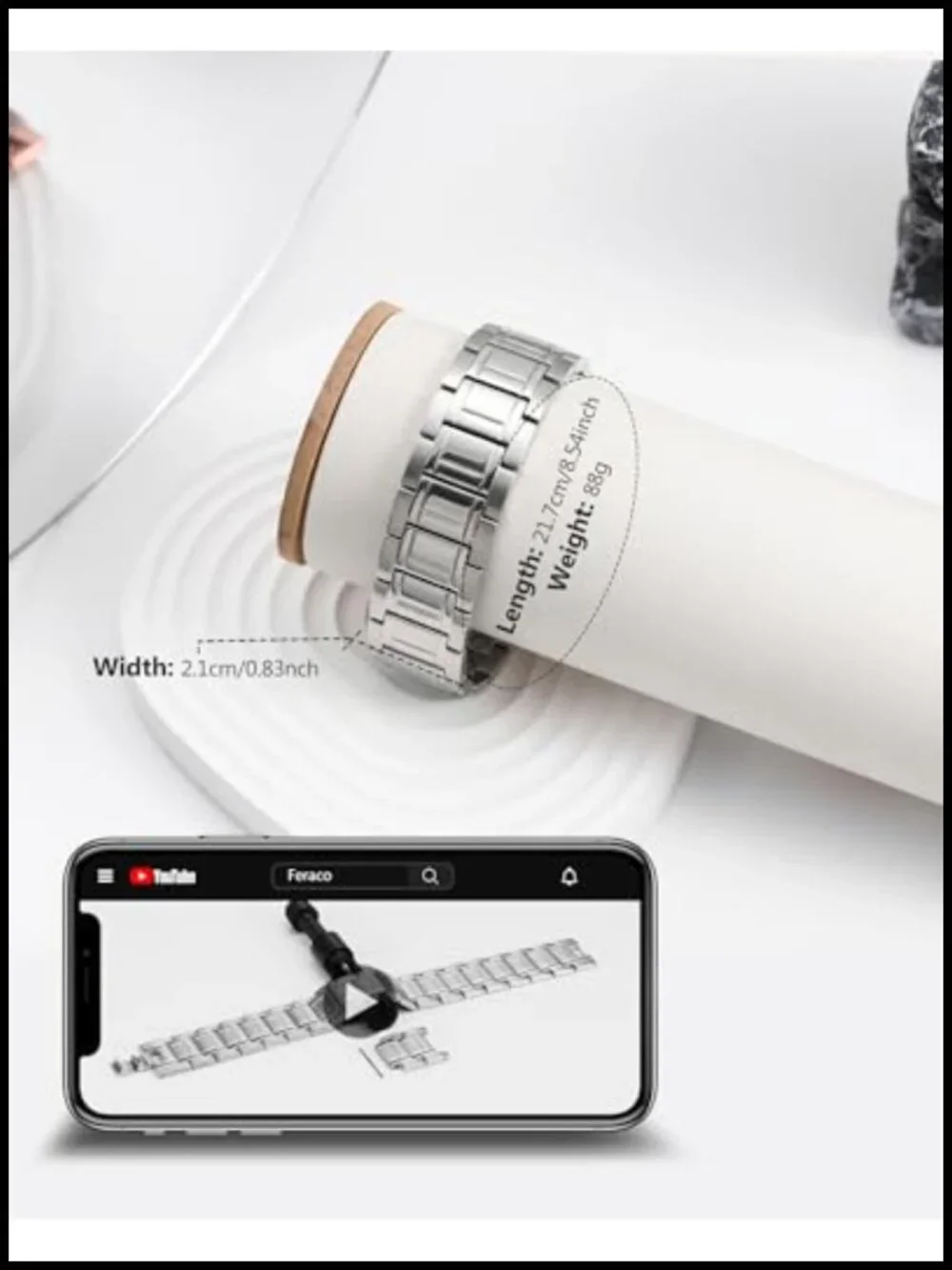 Magnetic Therapy Bracelet with 3 Rows Magnets Titanium Steel
